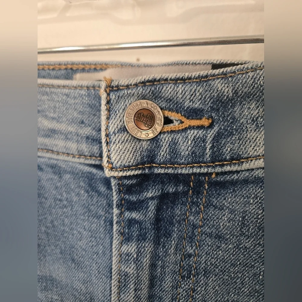 Levi's SilverTab Jeans Womens Size 28 Mom Jean Blue Denim Skinny High Waisted - Picture 8 of 9
